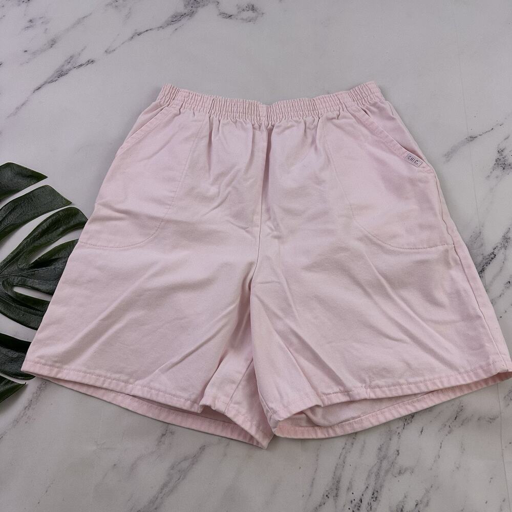 Chic Womens Vintage 90s Mom Shorts Size M Pastel Pink Denim Pull On High Rise